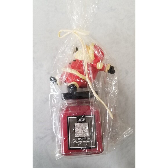 HGP Candle with santa figure who sits on cover apples & brown sugar scent nos - Picture 4 of 9